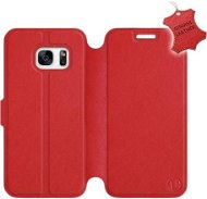 Flip puzdro na mobil Samsung Galaxy S7 – Červené – kožené – Red Leather - Kryt na mobil