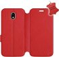 Kryt na mobil Flip puzdro na mobil Samsung Galaxy J5 2017 – Červené – kožené – Red Leather - Kryt na mobil