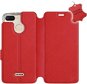 Flip puzdro na mobil Xiaomi Redmi 6 – Červené – kožené – Red Leather - Kryt na mobil
