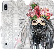 Flip mobile phone case Samsung Galaxy J4 Plus 2018 - MF12P Lady with flowers and mask - Phone Cover