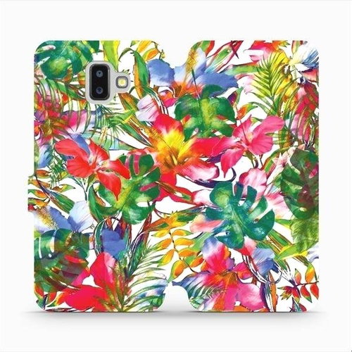 Flip mobile phone case Samsung Galaxy J6 Plus 2018 - MG07S Multicoloured flowers and leaves - Phone Cover - Main image