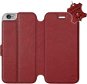 Flip puzdro na mobil Apple iPhone 6/iPhone 6s – Tmavo červené – kožené – Dark Red Leather - Kryt na mobil