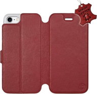 Flip mobile case Apple iPhone 7 - Dark Red - Leather - Dark Red Leather - Phone Cover
