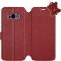 Kryt na mobil Flip puzdro na mobil Samsung Galaxy S8 – Tmavo červené – kožené – Dark Red Leather - Kryt na mobil