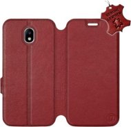 Flip case for Samsung Galaxy J5 2017 - Dark Red - Leather - Dark Red Leather - Phone Cover