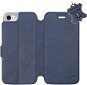 Flip puzdro na mobil Apple iPhone 8 – Modré – kožené – Blue Leather - Kryt na mobil