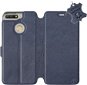 Flip puzdro na mobil Honor 7A – Modré – kožené – Blue Leather - Kryt na mobil