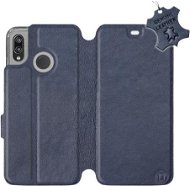 Flip puzdro na mobil Huawei P20 Lite – Modré – kožené – Blue Leather - Kryt na mobil