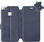 Flip puzdro na mobil Huawei P9 Lite – Modré – kožené – Blue Leather - Kryt na mobil
