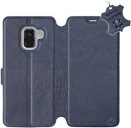 Kryt na mobil Flip puzdro na mobil Samsung Galaxy A8 2018 – Modré – kožené – Blue Leather - Kryt na mobil