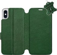 Flip puzdro na mobil Apple iPhone XS – Zelené – kožené – Green Leather - Kryt na mobil