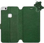 Flip puzdro na mobil Huawei P10 Lite – Zelené – kožené – Green Leather - Kryt na mobil