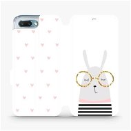Flip case for Honor 10 - MH02S Rabbit with glasses and pink hearts - Phone Cover