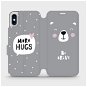 Flipové puzdro na mobil Apple iPhone XS – MH06P Be brave – more hugs - Kryt na mobil