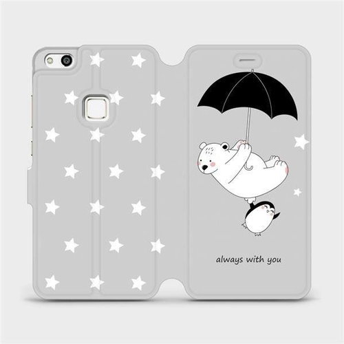 Flip mobile phone case Huawei P10 Lite - MH08P Bear and penguin - always with you - Phone Cover - Main image