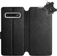 Flip case for Samsung Galaxy S10 - Black - Leather - Black Leather - Phone Cover