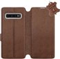 Flip case for Samsung Galaxy S10 - Brown - Leather - Brown Leather - Phone Cover