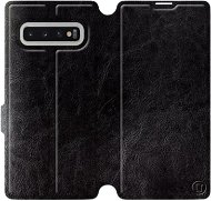 Kryt na mobil Flipové puzdro na mobil Samsung Galaxy S10 Plus vo vyhotovení  Black & Gray so sivým vnútrom - Kryt na mobil