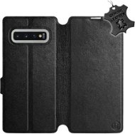 Flip case for Samsung Galaxy S10 Plus - Black - Leather - Black Leather - Phone Cover