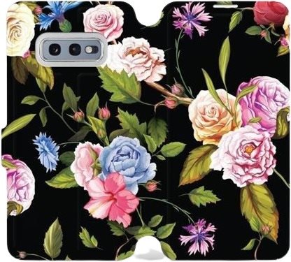 Flip case for Samsung Galaxy S10e - VD07S Roses and flowers on black background - Phone Cover - Main image