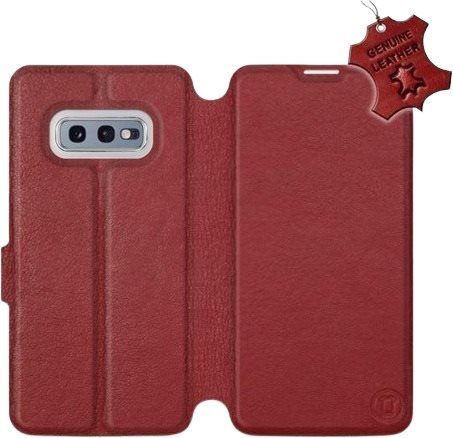 Flip case for Samsung Galaxy S10e - Dark Red - Leather - Dark Red Leather - Phone Cover - Main image