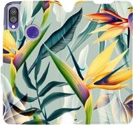 Flip case for Xiaomi Redmi Note 7 - MC02S Yellow large flowers and green leaves - Phone Cover
