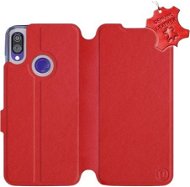 Flip puzdro na mobil Xiaomi Redmi Note 7 – Červené – kožené – Red Leather - Kryt na mobil