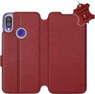Flip case for Xiaomi Redmi Note 7 - Dark Red - Dark Red Leather - Phone Cover