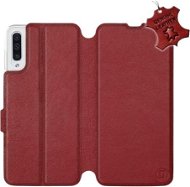 Flip case for Samsung Galaxy A50 - Dark Red - Leather - Dark Red Leather - Phone Cover