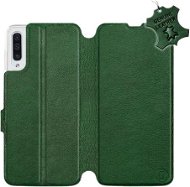 Flip pouzdro na mobil Samsung Galaxy A50 - Zelené - kožené -   Green Leather - Kryt na mobil
