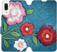 Flipové puzdro na mobil Samsung Galaxy A40 – MD05P Džínsové kvety - Kryt na mobil