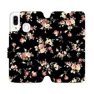 Flip case for Samsung Galaxy A40 - VD02S Flowers on black - Phone Cover