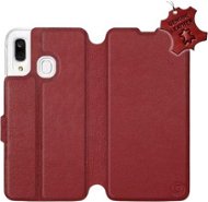 Flip case for Samsung Galaxy A40 - Dark Red - Leather - Dark Red Leather - Phone Cover