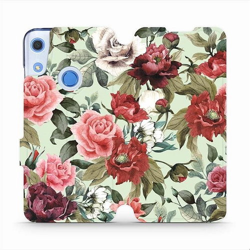Flip case for Honor 8A - MD06P Roses and flowers on light green background - Phone Cover - Main image