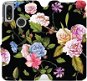 Phone Cover Flip case for Xiaomi Redmi 7 - VD07S Roses and flowers on black background - Kryt na mobil