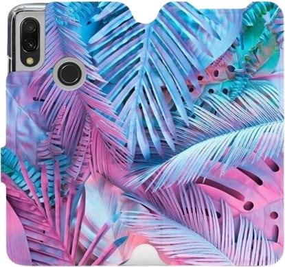 Flip case for Xiaomi Redmi 7 - MG10S Purple and blue leaves - Phone Cover - Main image