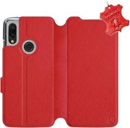 Flip puzdro na mobil Xiaomi Redmi 7 – Červené – kožené – Red Leather - Kryt na mobil