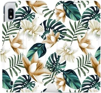 Flip case for Samsung Galaxy A10 - MC07P Golden flowers and green leaves - Phone Cover - Main image