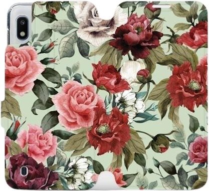 Flip case for Samsung Galaxy A10 - MD06P Roses and flowers on light green background - Phone Cover - Main image