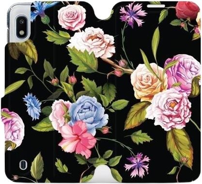 Flip case for Samsung Galaxy A10 - VD07S Roses and flowers on black background - Phone Cover - Main image