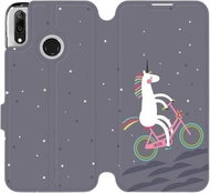 Flip mobile phone case Huawei Y7 2019 - V024P Unicorn on a bike - Phone Cover