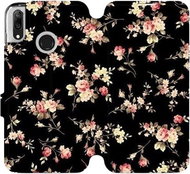 Flip mobile phone case Huawei Y7 2019 - VD02S Flowers on black - Phone Cover