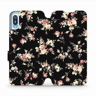 Flip mobile phone case Huawei Y6 2019 - VD02S Flowers on black - Phone Cover
