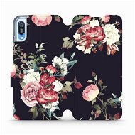 Flip mobile phone case Huawei Y6 2019 - VD11P Rose on black - Phone Cover