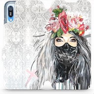 Flip mobile phone case Huawei Y6 2019 - MF12P Lady with flowers and mask - Phone Cover