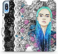 Flipové pouzdro na mobil Huawei Y6 2019 - MF16S Dívka s modrozelenými vlasy - Phone Cover
