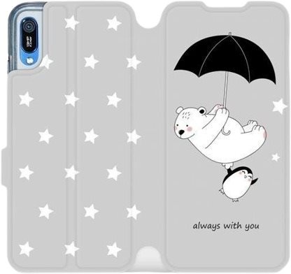 Flip mobile phone case Huawei Y6 2019 - MH08P Bear and penguin - always with you - Phone Cover - Main image