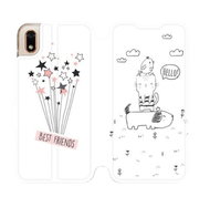 Flip mobile phone case Honor 8S - MH12S Dog, cat, bird HELLO! - Phone Cover