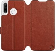 Flip case for Huawei P30 Lite in Brown&Gray with grey interior - Phone Cover