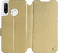 Flip case for Huawei P30 Lite in Gold&Gray with grey interior - Phone Cover